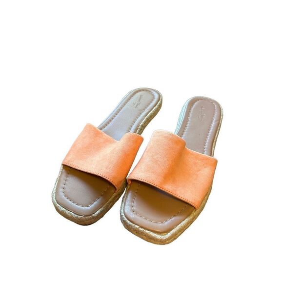 Universal Thread Women's Slides Espadrille Sandals - Orange Casual Comfort - Picture 4 of 5